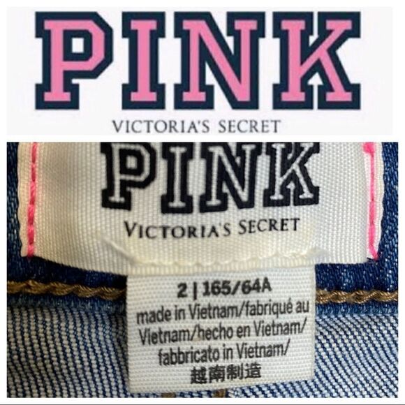 PINK Victoria's Secret High-Waist Denim Distressed Shorts - Picture 4 of 4